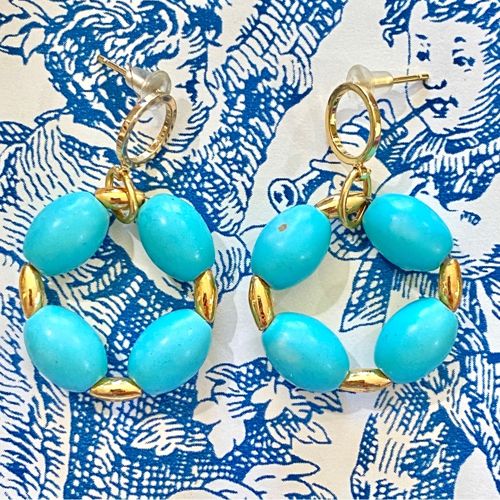 Turquoise Stone Earrings - Picture 5 of 14